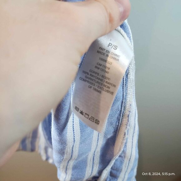 100% Rayon Shirt Dress stripe collared light so comfortable oversized Dynamite‎ - Picture 10 of 16